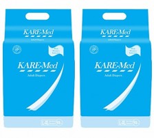 Kare Med Adult Diapers – Large 10’s Pack Size 96cm – 147cm (38″- 58″) (Pack of 2)