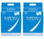 Kare Med Adult Diapers – Medium 10’s Pack Size 76cm – 114cm (30″- 45″) (Pack of 2)