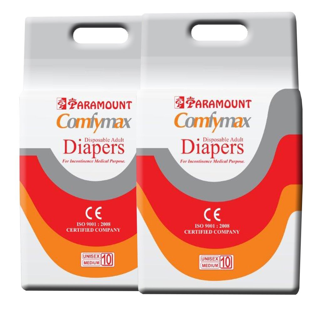 Paramount Comfymax Premium Adult Diapers, Medium – Pack of 20, (71cm-101cm | 28″-40″)