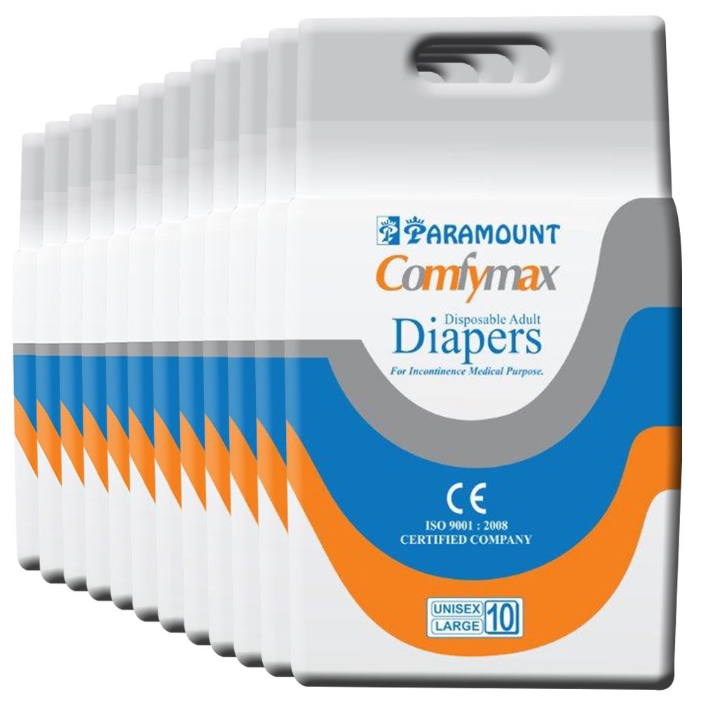 Paramount Comfymax Premium Adult Diapers, Large – Pack of 120, (101cm-150cm | 40″-59″)