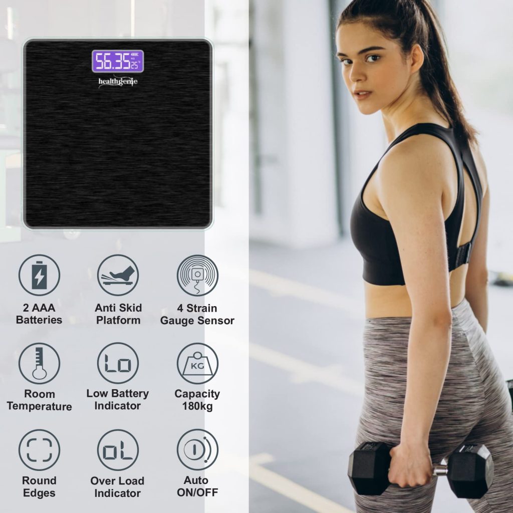 Compare & Buy Healthgenie Digital Weight Machine For Body Weight Thick Tempered Glass LCD