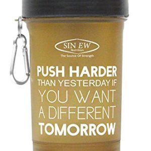 Sinew Nutrition Shaker with 1 Extra Compartment (Brown) Push Harder