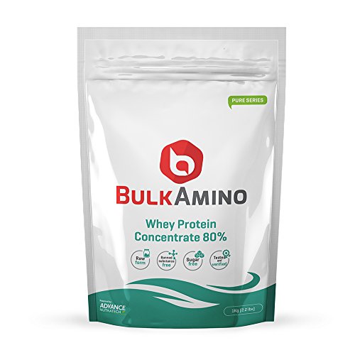 Advance Nutratech Bulkamino Whey Protein Concentrate 80 % Raw Protein 1Kg(2.2Lbs) Supplement Powder