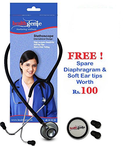 Healthgenie Doctors Dual Al Stethoscope DELUXE HG-203B (Black)