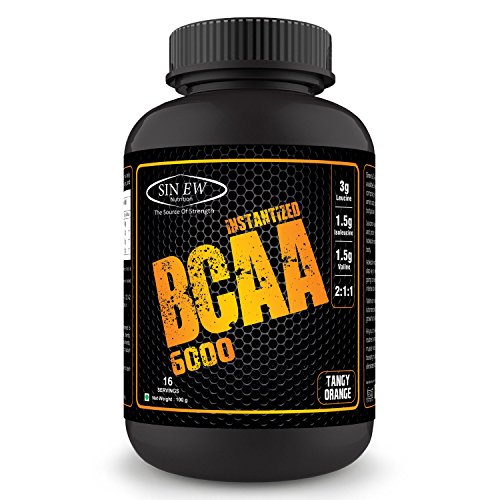 Sinew Nutrition Instantized BCAA 2:1:1, 100gm/0.22lb (Tangy Orange) – 12 Serving