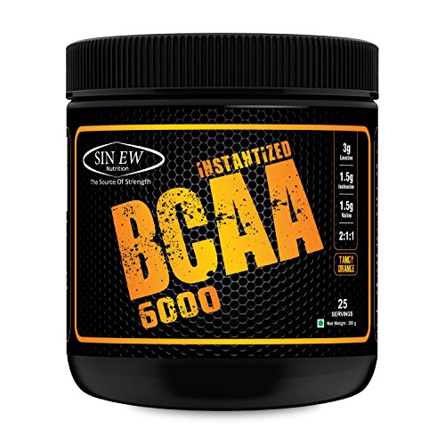 Sinew Nutrition Instantized BCAA 2:1:1, 200gm/0.44lb (Tangy Orange) – 25 Serving