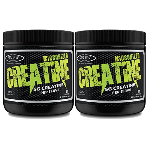 Sinew Nutrition Micronized Creatine Monohydrate 300gm / 0.66 lb – Unflavoured (Pack of 2)