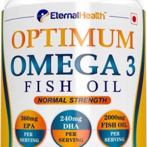 EternalHealth Omega 3 Fish Oil Capsules – Molecularly Distilled For Purity (360mg EPA, 240mg DHA – Total Omega 3 Fatty Acids Per Serving) For Brain, Heart, Immunity & Weight Loss Support – 120 Softgel