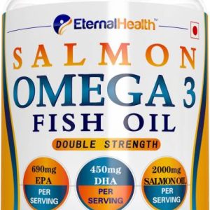 EternalHealth Salmon Omega 3 Fish Oil ( Double Strength ) – 60 Softgel 1000 mg Natural
