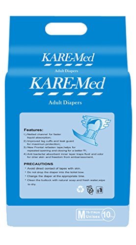 Kare-Med-Adult-Unisex-Diapers-waist-size-76cm-to-114cm-or-30"-45"-10-Diapers