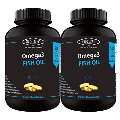 Sinew-Nutrition-Omega-3-Fish-Oil-500mg-150EPA-&-100DHA-60-Softgels-Pack-of-2