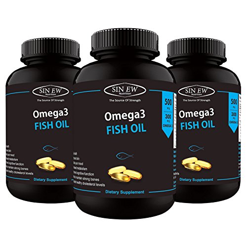 Sinew-Nutrition-Omega-3-Fish-Oil-500mg-150EPA-&-100DHA-60-Softgels-Pack-of-3