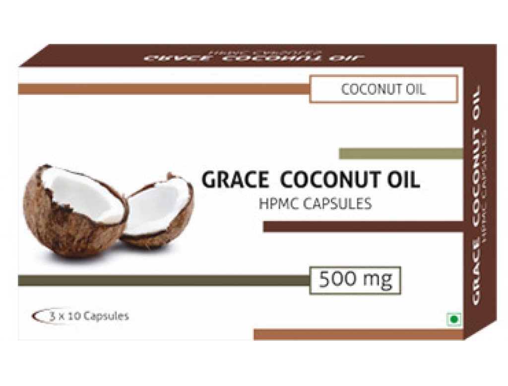 Compare & Buy Grace Coconut Oil 500mg Veg Capsules Online In India At