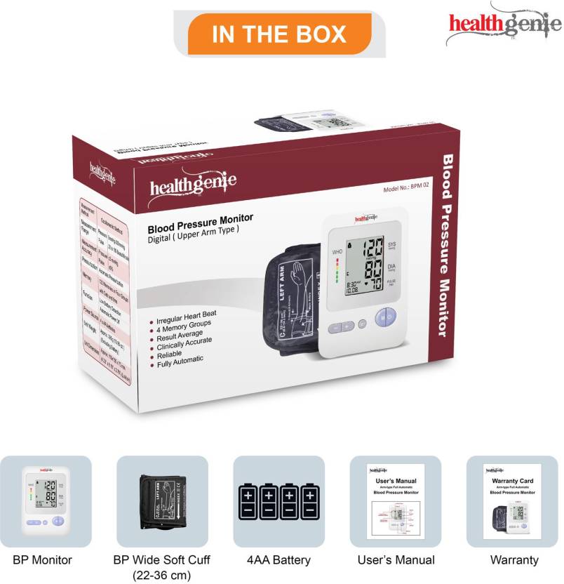 Healthgenie Digital Upper Arm Blood Pressure Monitor Bpm02 Fully Original Imaewqmy3czmf9uz