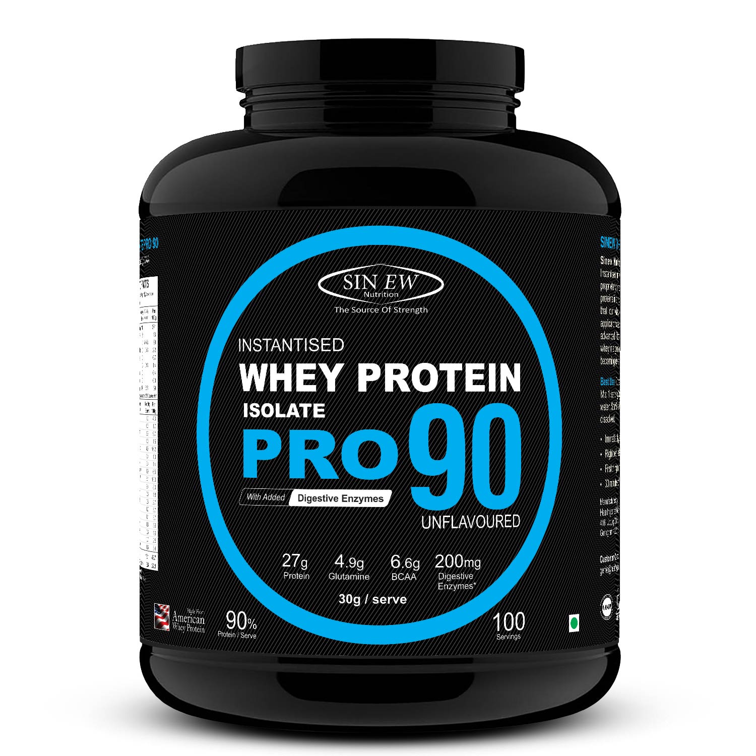 Sinew Nutrition Raw Whey Protein Isolate 90% PRO 3kg
