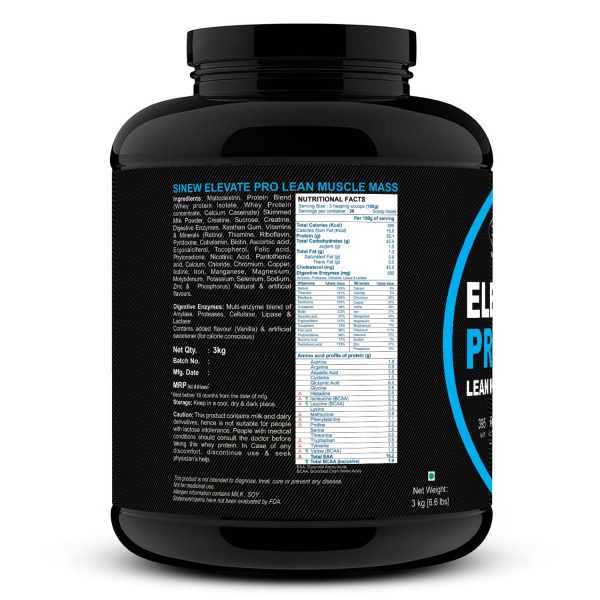 Compare Buy Sinew Nutrition Emg Lean Muscle Mass Pro Vanilla