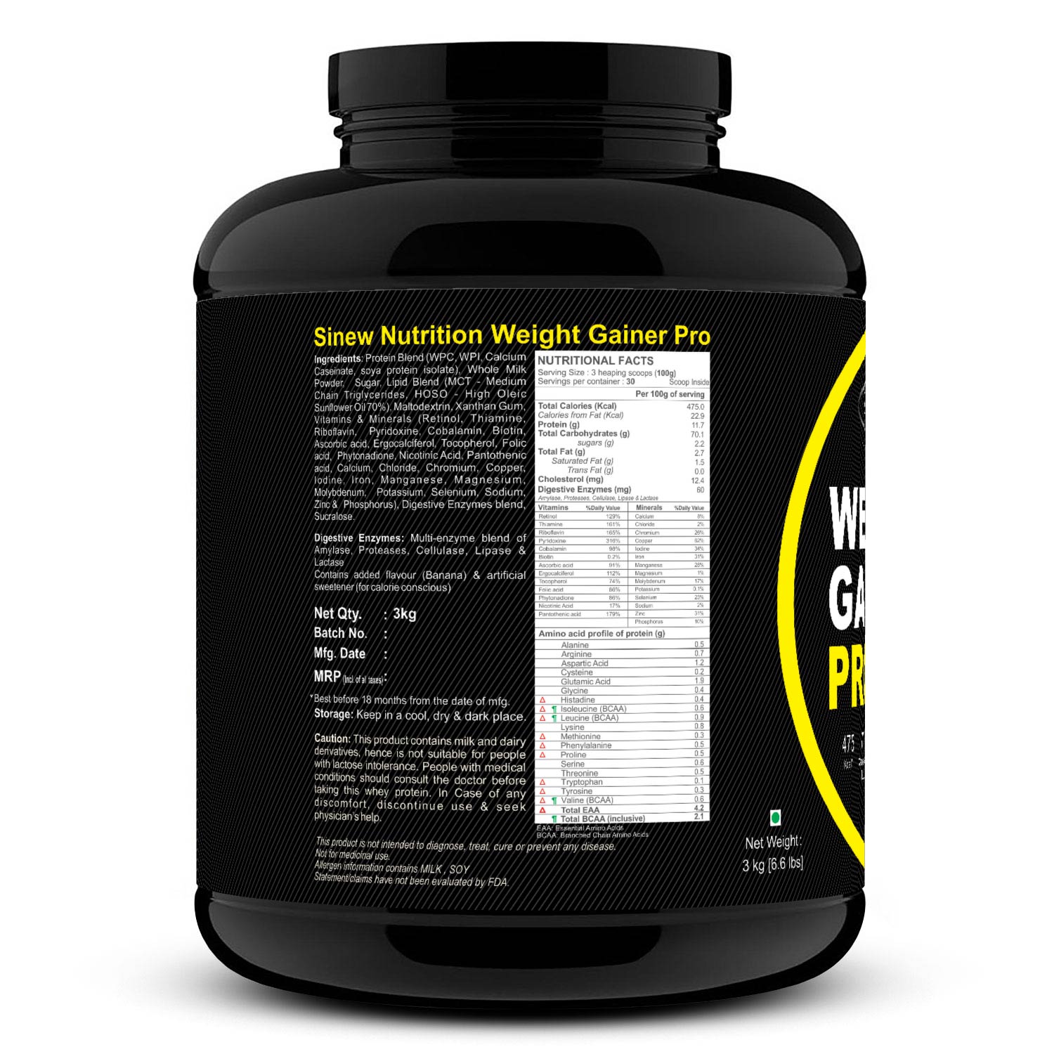 Weight Gainer Banana 3kg L
