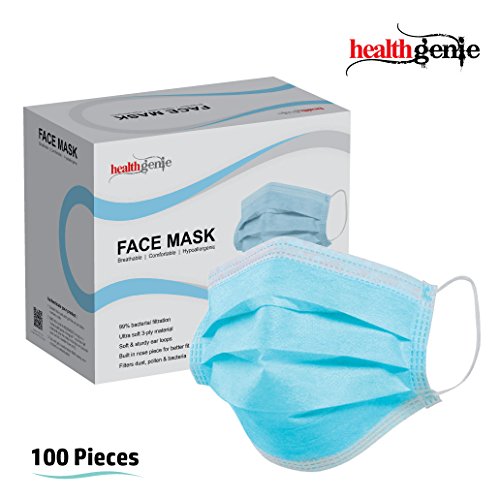 Healthgenie Disposable Elastic 3 Ply Face Mask 100 Pieces (blue)