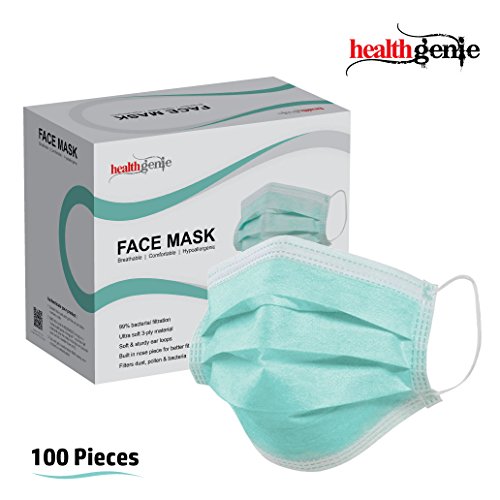 Healthgenie Disposable Elastic 3 Ply Face Mask 100 Pieces (green)