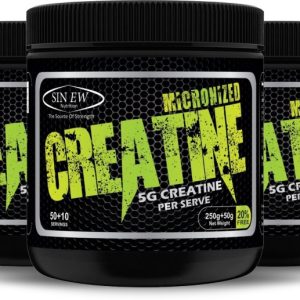 Sinew Nutrition Micronized Creatine Monohydrate 300gm Unflavoured (pack Of 3) Creatine(900 G, Unflavored)
