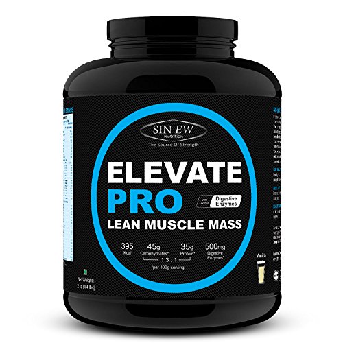 Sinew Nutrition Elevate Pro Lean Muscle Mass Gainer Protein Powder With Digestive Enzymes 1 Kg (rich Chocolate)