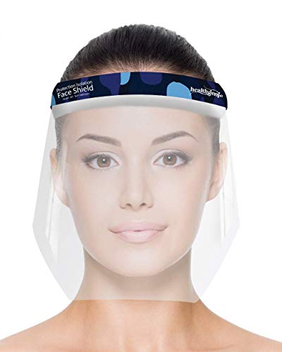 Healthgenie Face Shields (pack Of 5), Safety Face Shield, 35 X 22 Cm, 350 Microns Unbreakable Shield For Men And Women