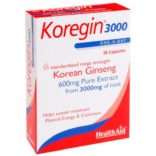 Health Aid Koregin 3000 (Korean Ginseng 600mg)-30tabs