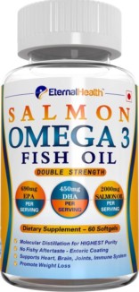 EternalHealth Salmon Omega 3 Fish Oil ( Double Strength ) – 60 Softgel 1000 mg Natural