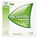 Nicorette Gum (Sugar-free) – 210 Gums 2mg
