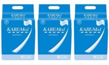 Kare Med Adult Diapers – Medium 10’s Pack Size 76cm – 114cm (30″- 45″) (Pack of 3)