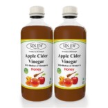 Sinew Nutrition Raw Apple Cider Vinegar with Mother and Honey 500ml (Pack of 2) Unfiltered & Unpasteurised