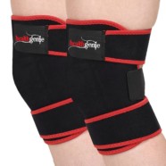 Healthgenie Adjustable Knee Support (One Pair), Free Size Fits Most (Black)