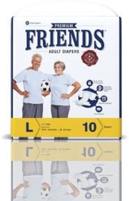 Friends Adult Diaper (Premium) – Large (10 Count)