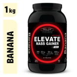 Sinew Nutrition Elevate Mass Gainer, Complex Carb & Proteins in 3:1 ratio with DigiEnzymes, 1kg / 2.2lb – Banana Flavor