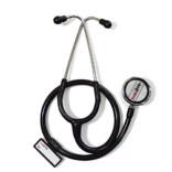 Healthgenie Cardiology Aluminium Double Diaphragm Stethoscope HG-404B (Black)