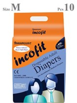 Incofit Premium Adult Diapers-Medium, Pack of 10