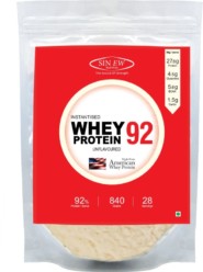Sinew Nutrition Instantised Whey Protein Isolate 92% Raw & Unflavoured Supplement Powder, 840 g