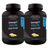 Sinew Nutrition Omega 3 Double Strength Fish Oil 1000mg (300EPA & 200DHA), 60 Softgels (Pack of 2)