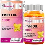 St.Botanica Fish Oil 1000 mg (Double Strength) with 600 mg Omega 3 – 60 Softgels (330mg EPA, 220mg DHA)