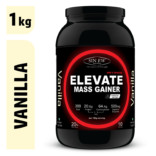 Sinew Nutrition Elevate Mass Gainer, Complex Carb & Proteins in 3:1 ratio with DigiEnzymes, 1kg / 2.2lb – Vanilla Flavour